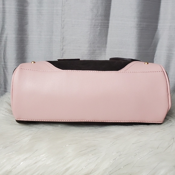 JUICY COUTURE chocolate/dusty blush retro vibe satchel crossbody bag - Picture 7 of 9